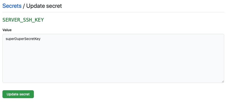 Updating a GitHub secret