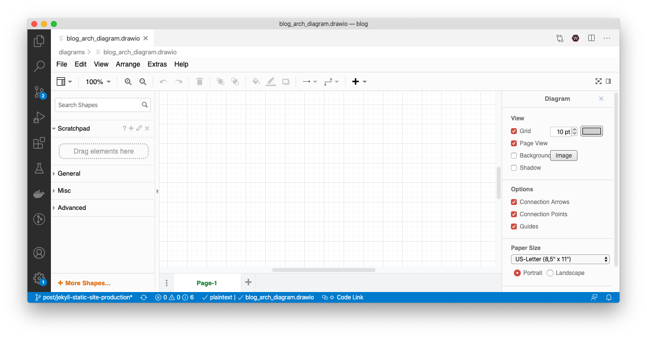 VS Code with integrated draw.io